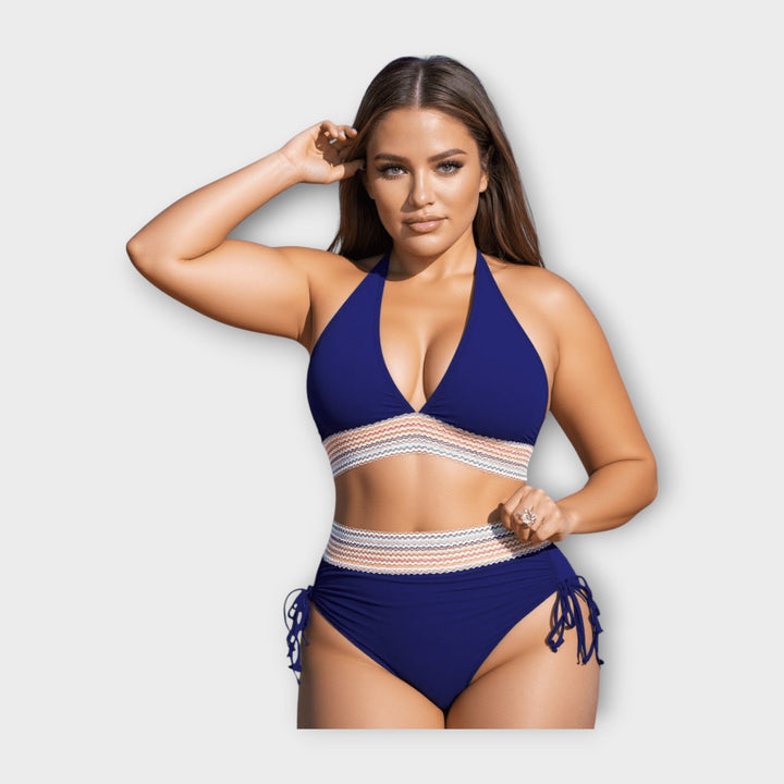 Kupaći kostim s pletenim detaljem i visokim strukom