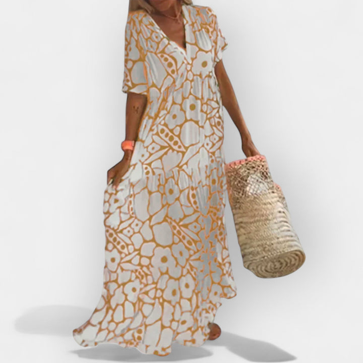 Vazdušno ljetno haljina s uzorkom