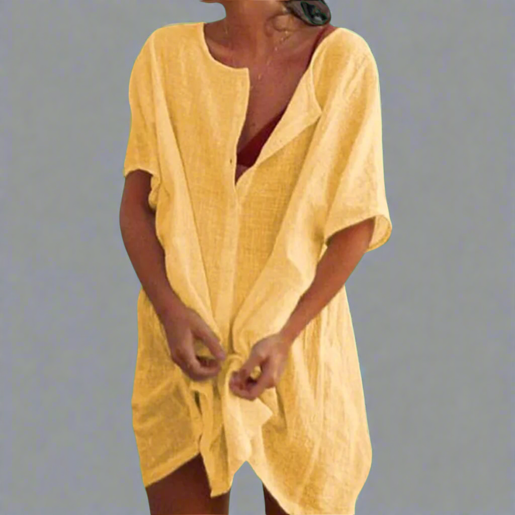 Organsko ljetno haljina od pamuka i lana za udobne ljetne trenutke