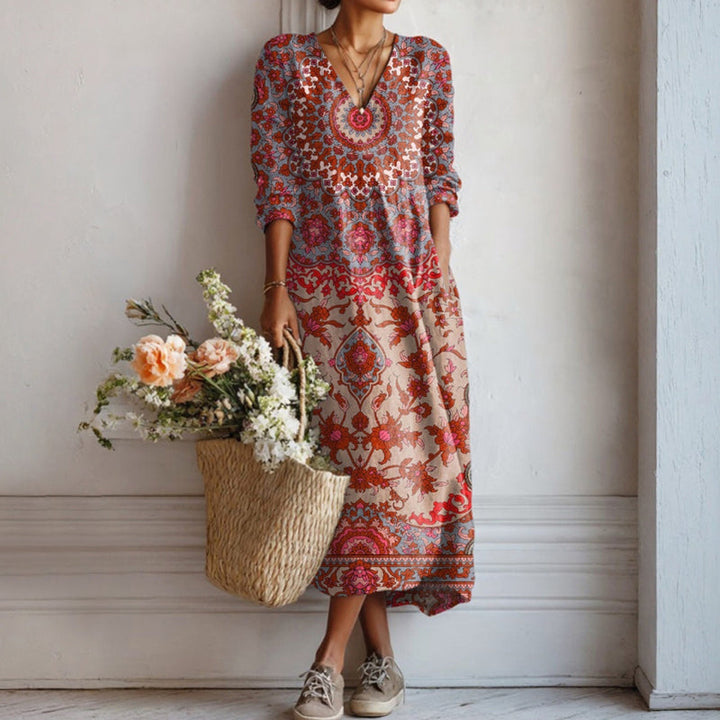 Dugih Rukava Haljina u Etničkom Vintage Stilu