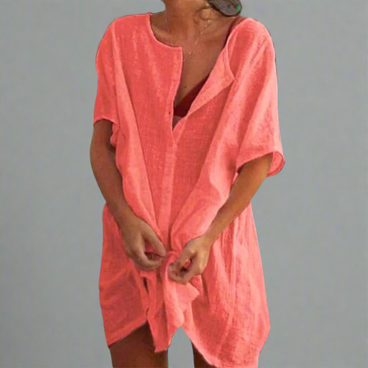 Organsko ljetno haljina od pamuka i lana za udobne ljetne trenutke