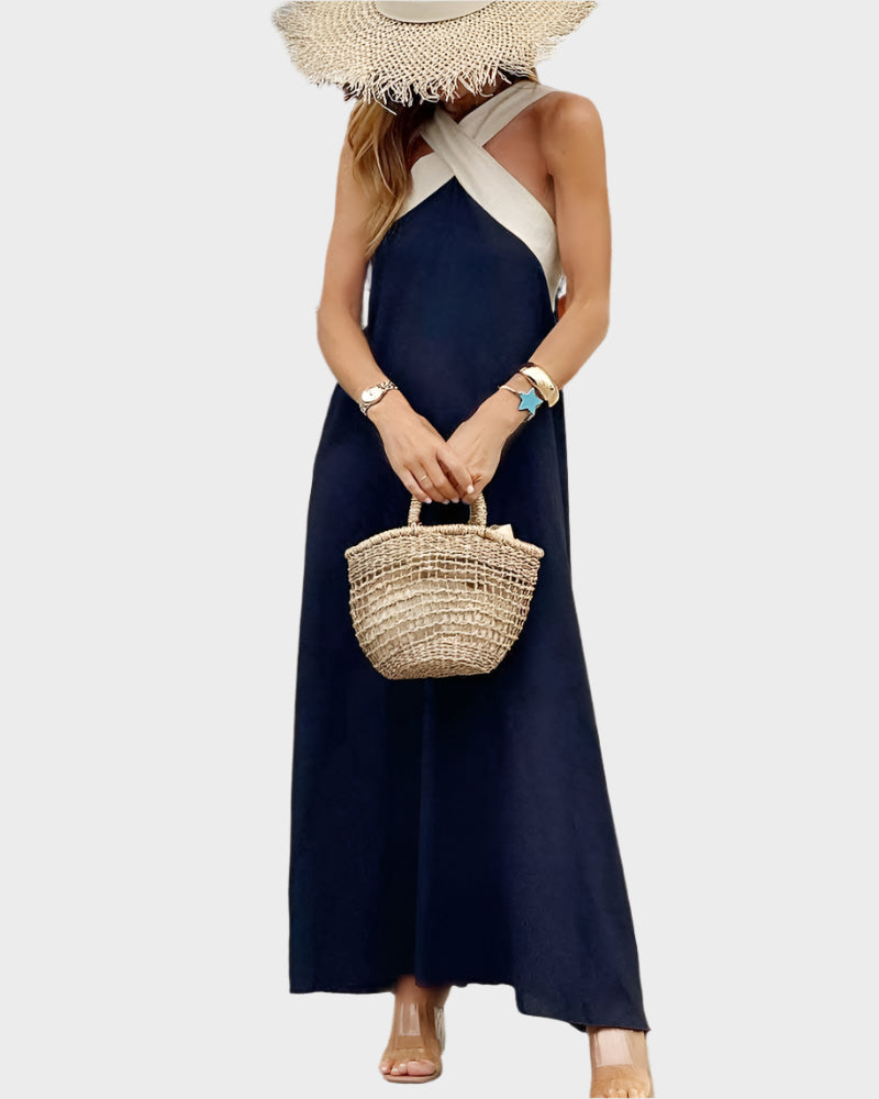 Elegantna haljina s otvorenim leđima i modernim preklopljenim okom