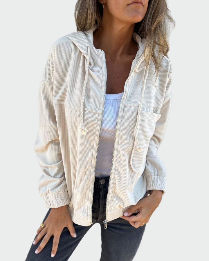 Jakna od baršunaste teksture s prugama