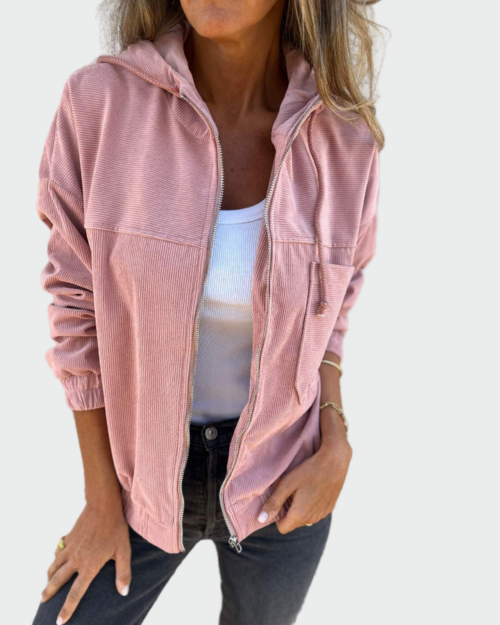 Jakna od baršunaste teksture s prugama