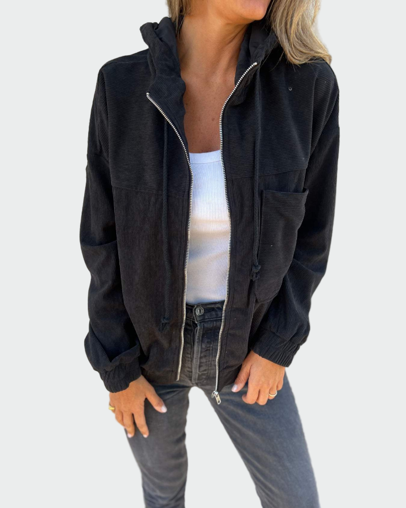 Jakna od baršunaste teksture s prugama