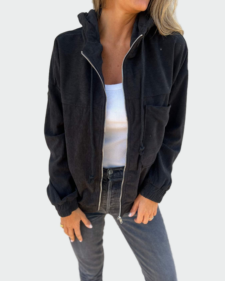 Jakna od baršunaste teksture s prugama