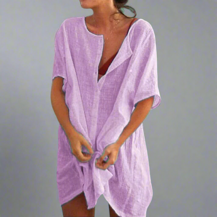 Organsko ljetno haljina od pamuka i lana za udobne ljetne trenutke