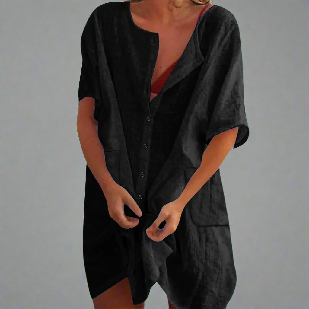 Organsko ljetno haljina od pamuka i lana za udobne ljetne trenutke