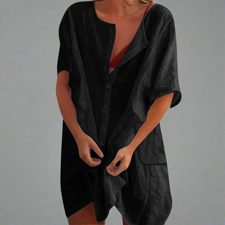 Organsko ljetno haljina od pamuka i lana za udobne ljetne trenutke