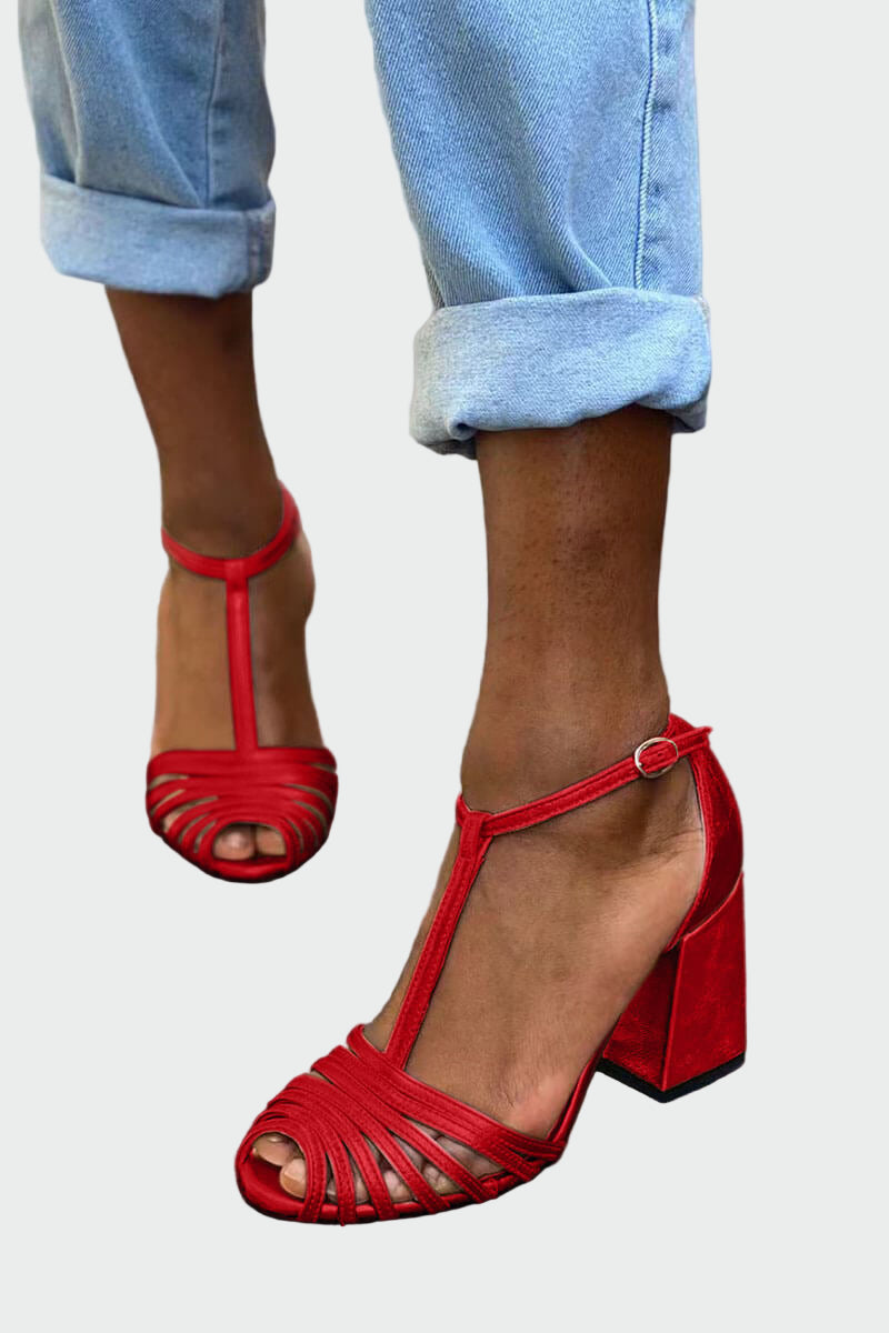 Elegantni sandali s T-obliki remenom