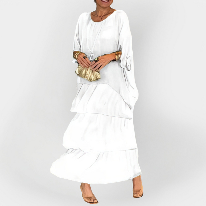 Suknja s plisiranjem i efektom dvostruke slojevitosti