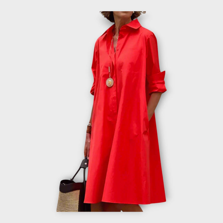 Elegantna haljina s polo ovratnikom od vrhunskog materijala