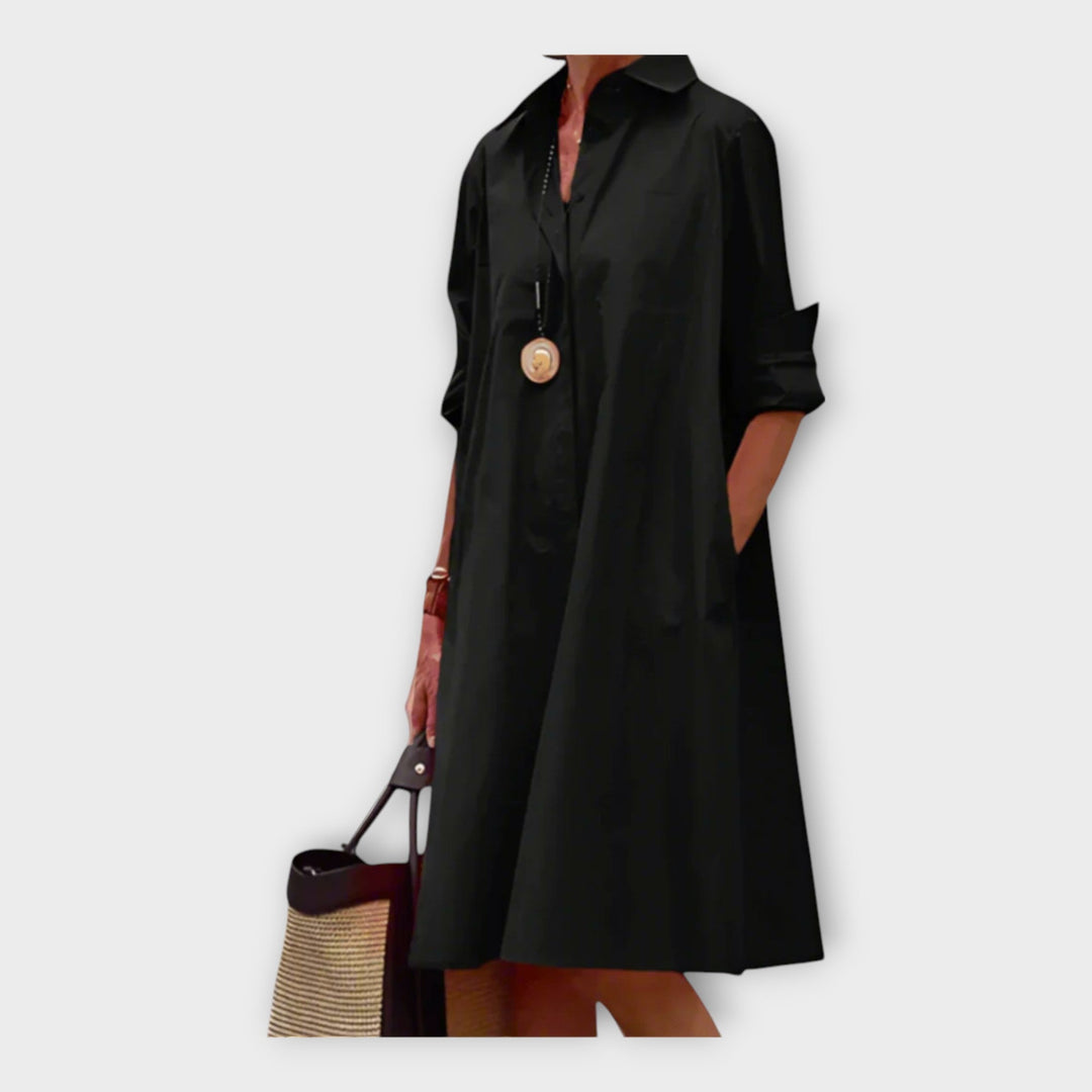 Elegantna haljina s polo ovratnikom od vrhunskog materijala