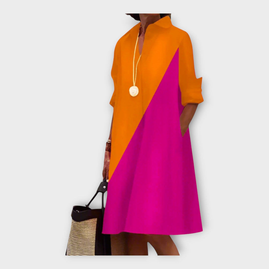 Elegantna haljina s polo ovratnikom od vrhunskog materijala