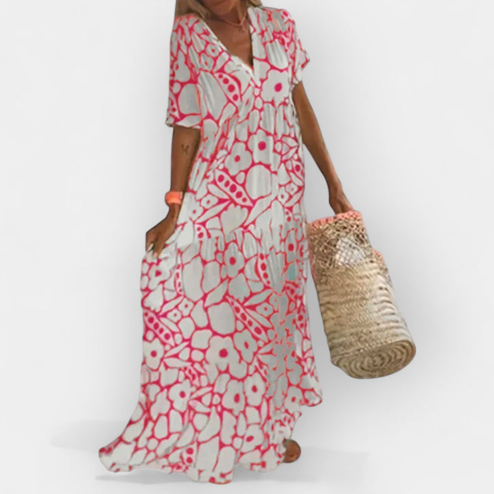 Vazdušno ljetno haljina s uzorkom