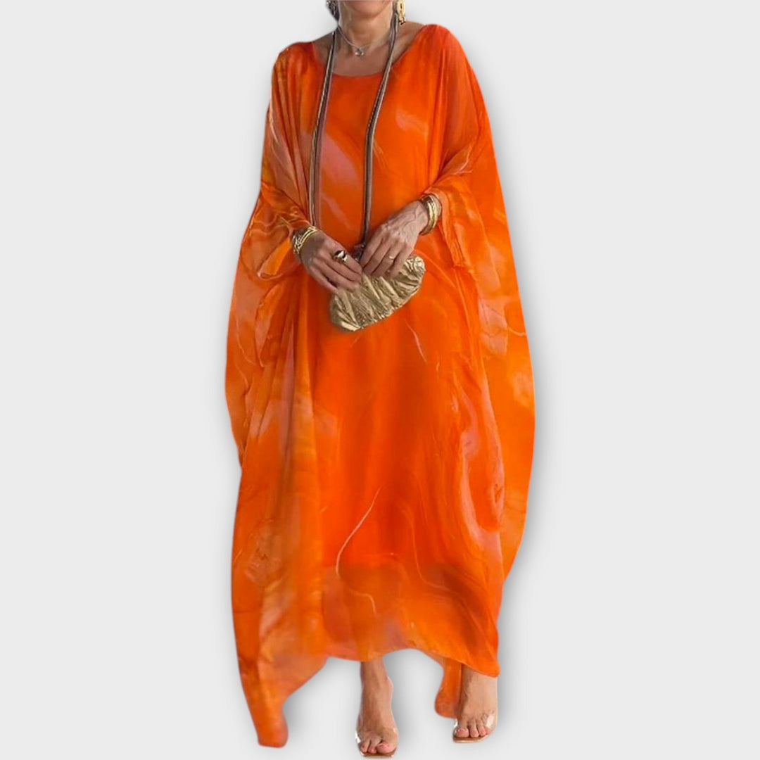 Maxi kaftan s prozirnom teksturom