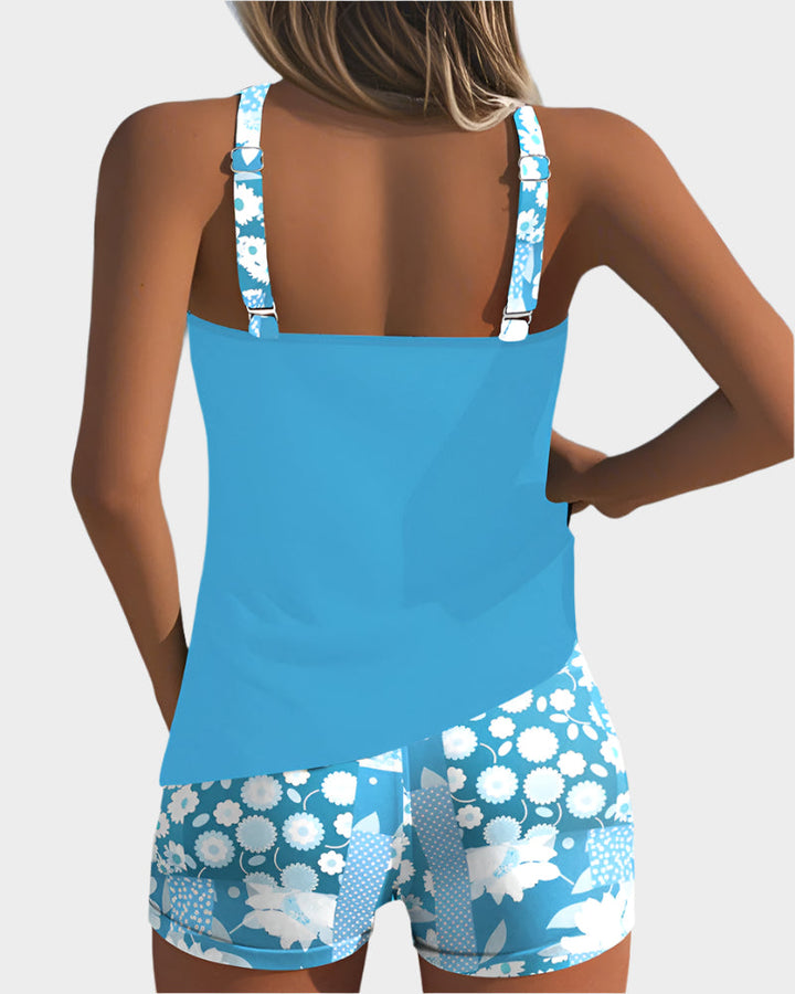 Udobni dvodijelni kupaći kostim s cvjetnim uzorkom