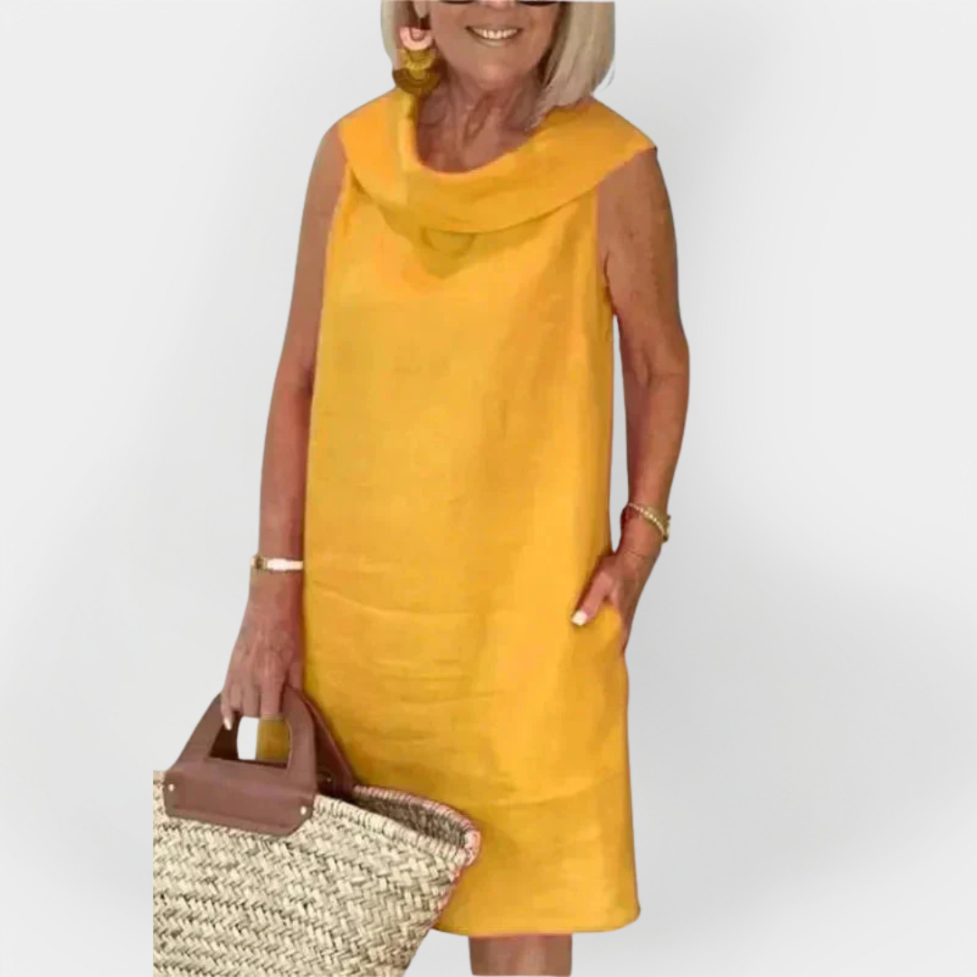 Haljina s kaki ovratnikom