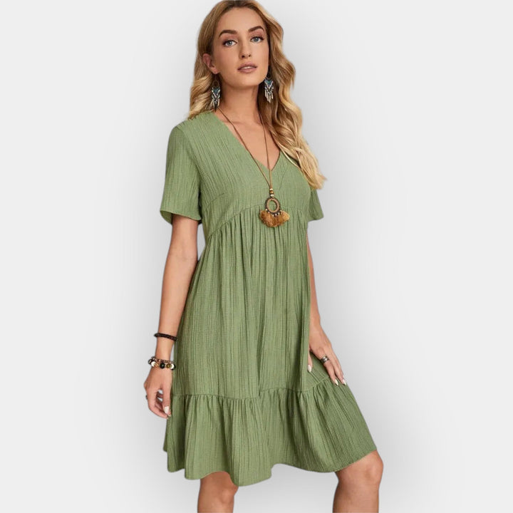 Srednje dugo haljina s V izrezom