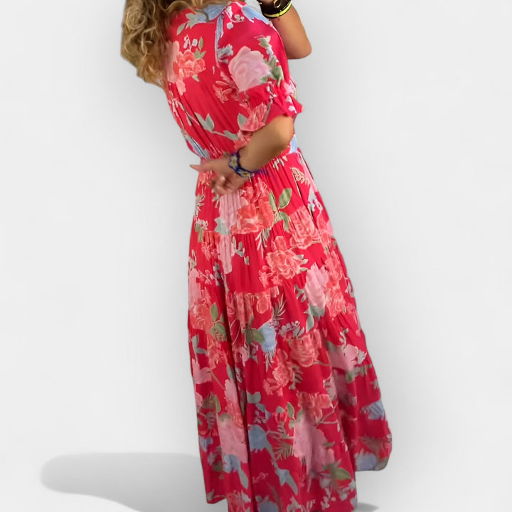 Lagana cvjetna haljina s džepovima