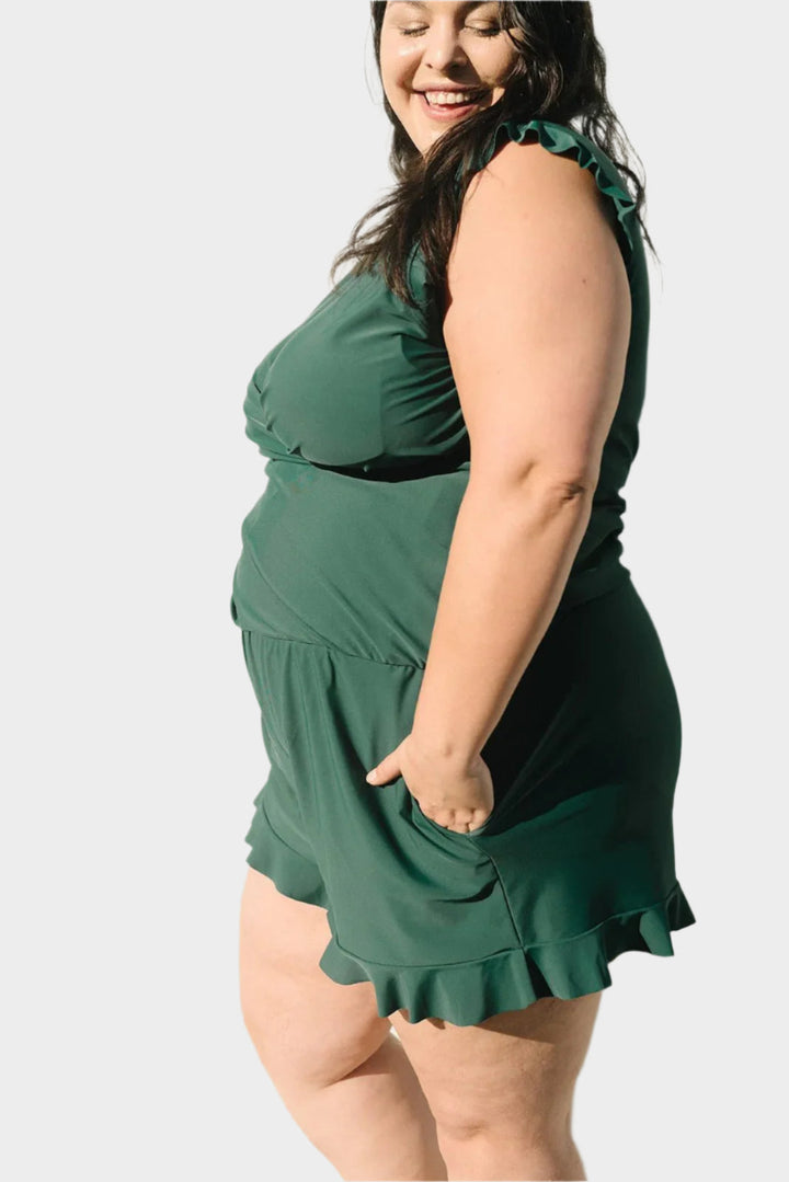 Kupaći kostim s volanom i podrškom za grudi