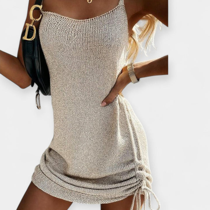 Bez rukava pleteni haljina s remenom
