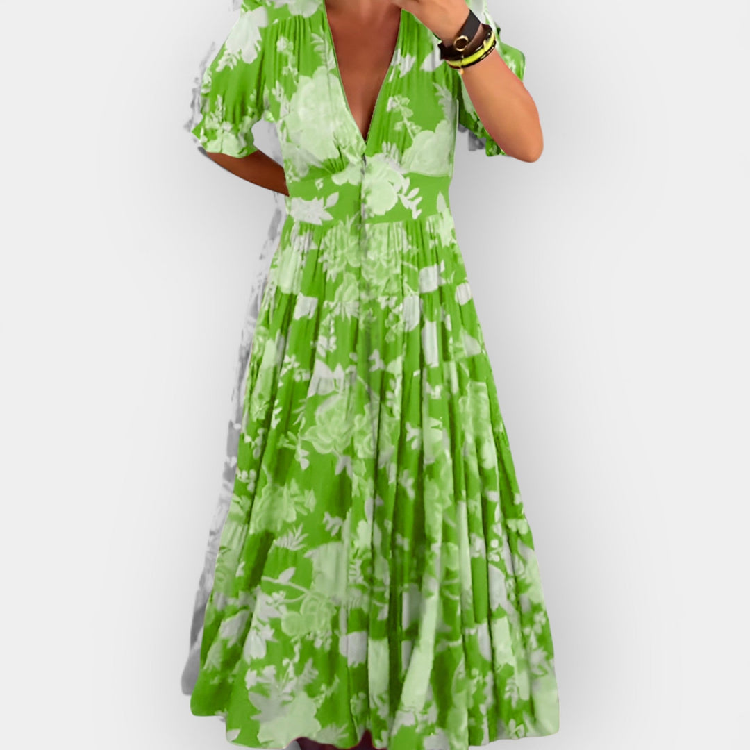 Lagana cvjetna haljina s džepovima