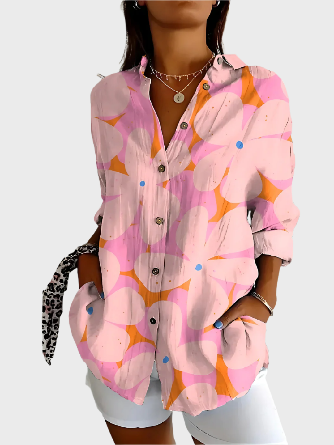 Pamucna bluza s floralnim uzorkom