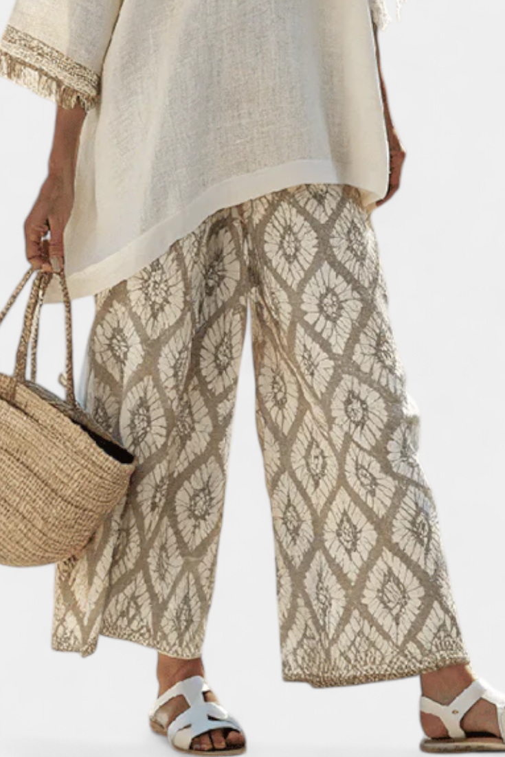 Boho Chic set Daisy: Duga bluza i hlače s printom za jedinstven stil