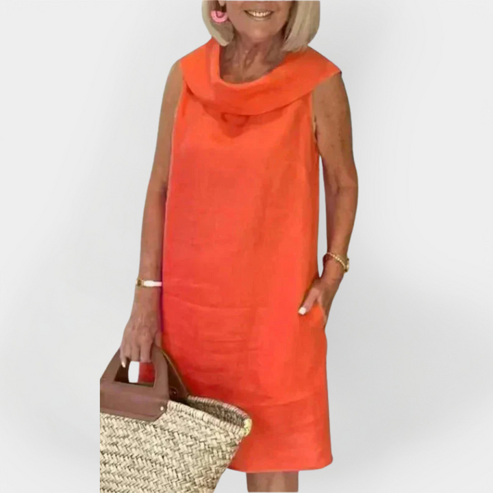 Haljina s kaki ovratnikom