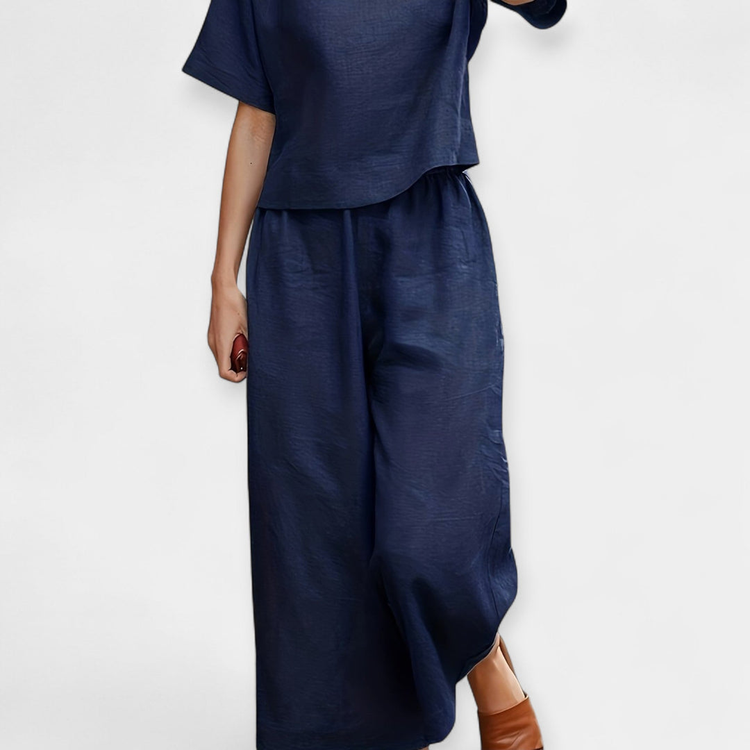 Lepršavi set traperica s kratkim rukavima