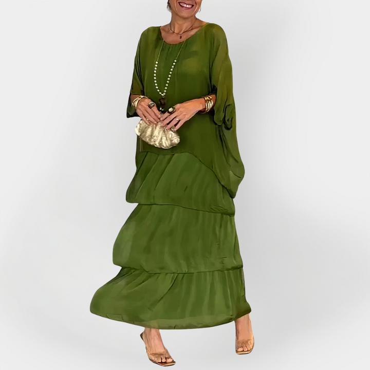 Suknja s plisiranjem i efektom dvostruke slojevitosti