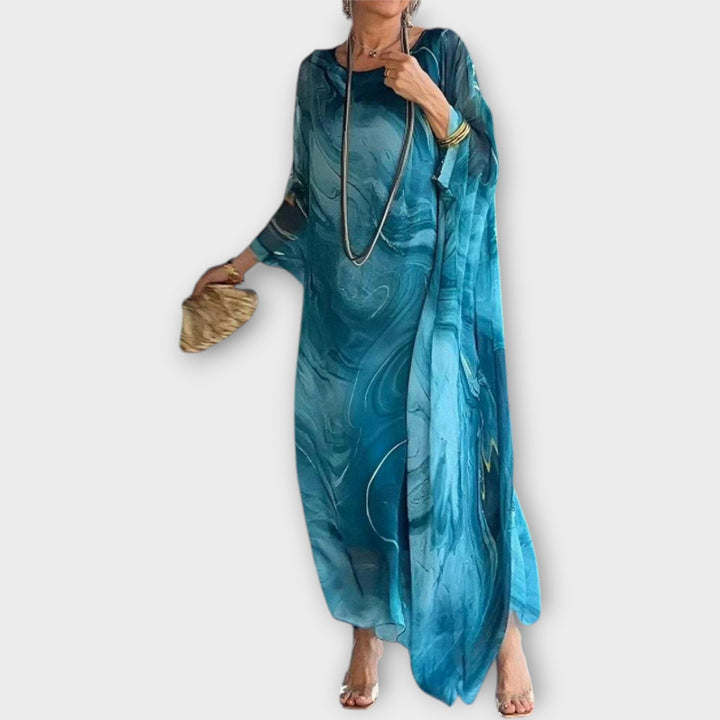 Maxi kaftan s prozirnom teksturom