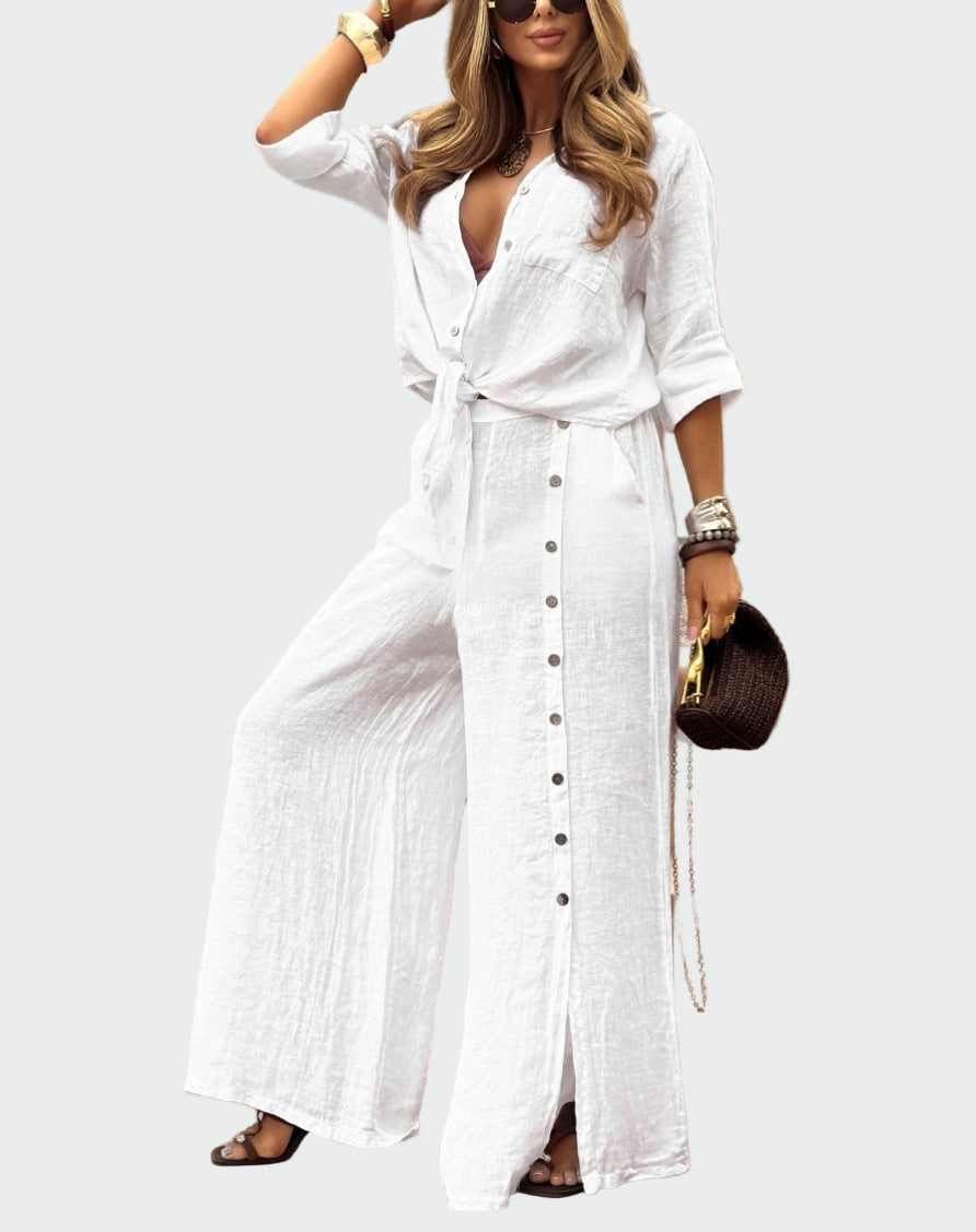 Ženski moderni jednobojni dvodijelni kostim