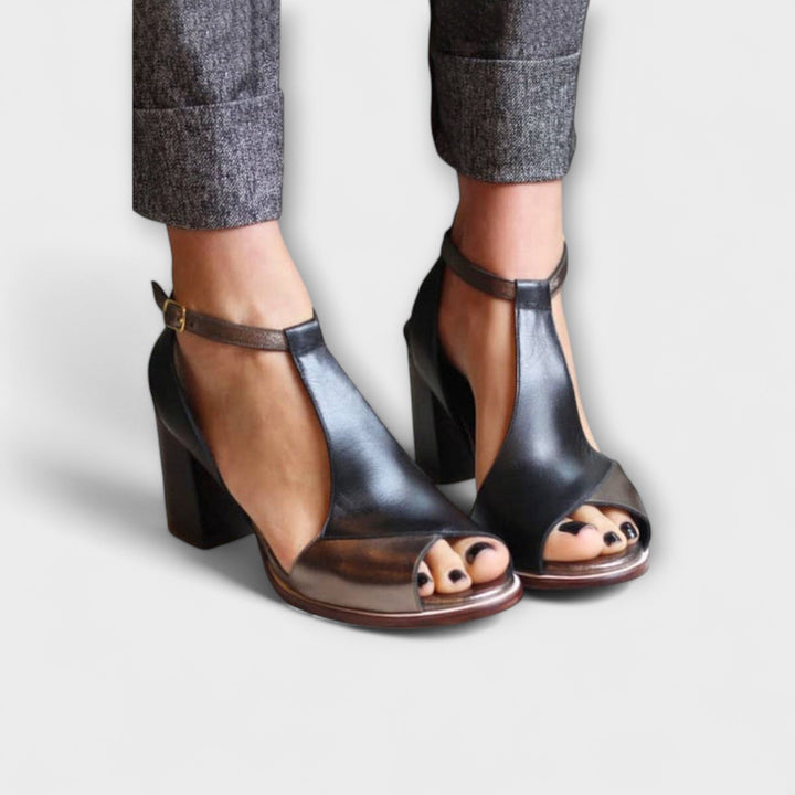 Ženske kožne sandale s štiklom