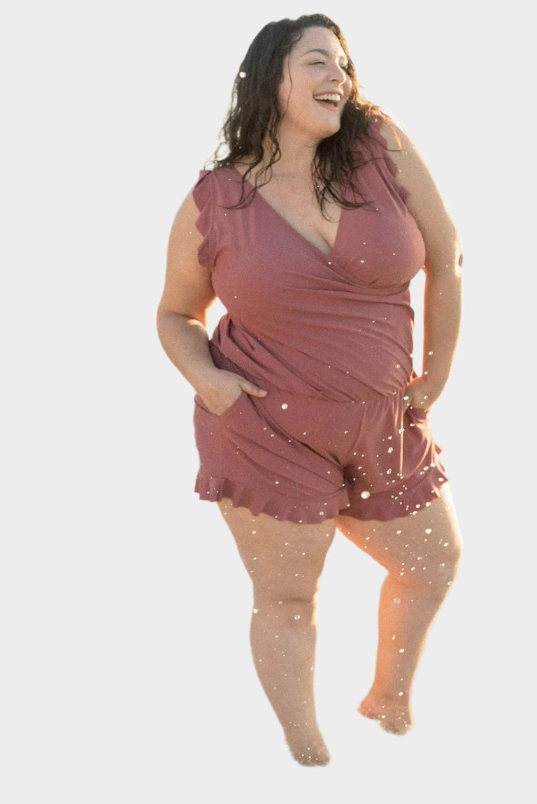 Kupaći kostim s volanom i podrškom za grudi