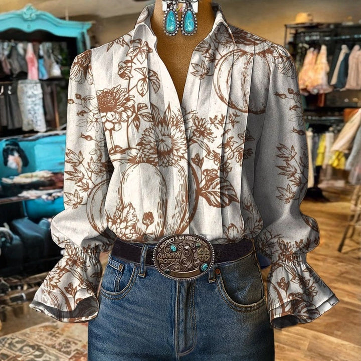 Vintage cvjetna print košulja za elegantan i šik izgled