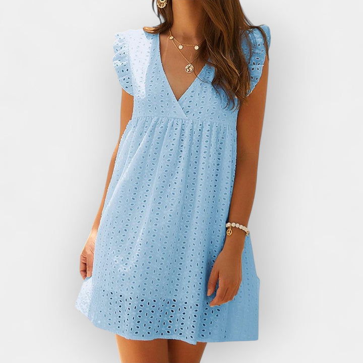 Ljetna haljina s skrivenu šorc i džepovima