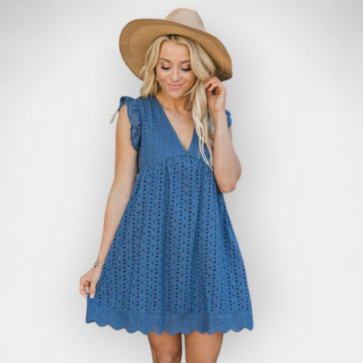 Ljetna haljina s skrivenu šorc i džepovima