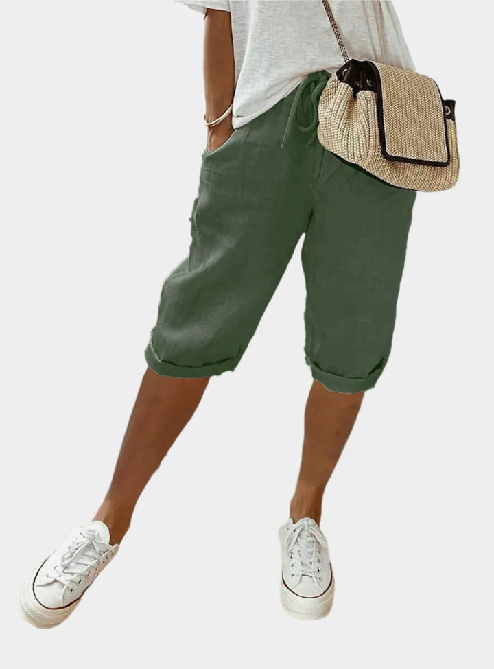 Elegantna ženska lanena hlača