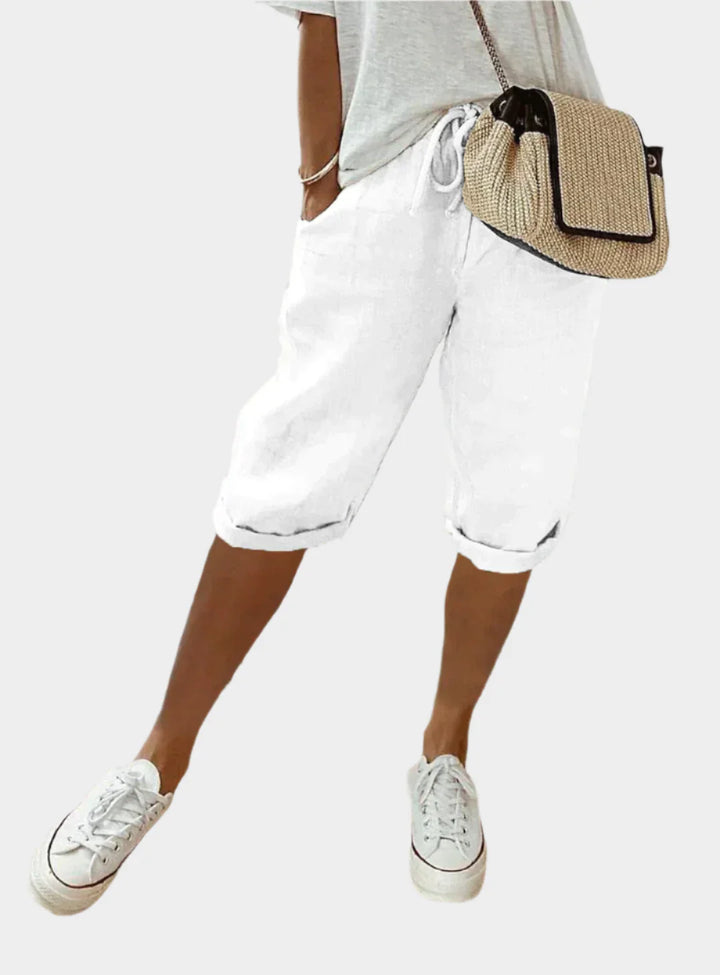 Elegantna ženska lanena hlača