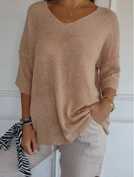 Hannah™ | Elegantna pletena bluzica za žene s V-izrezom.