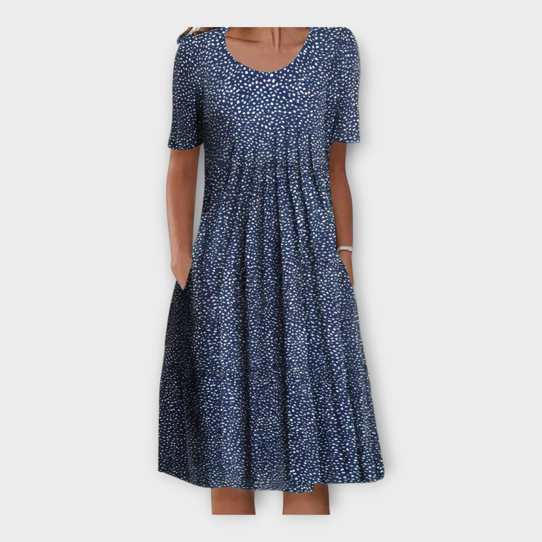 Haljina s uzorkom cvijeća i kratkim rukavima