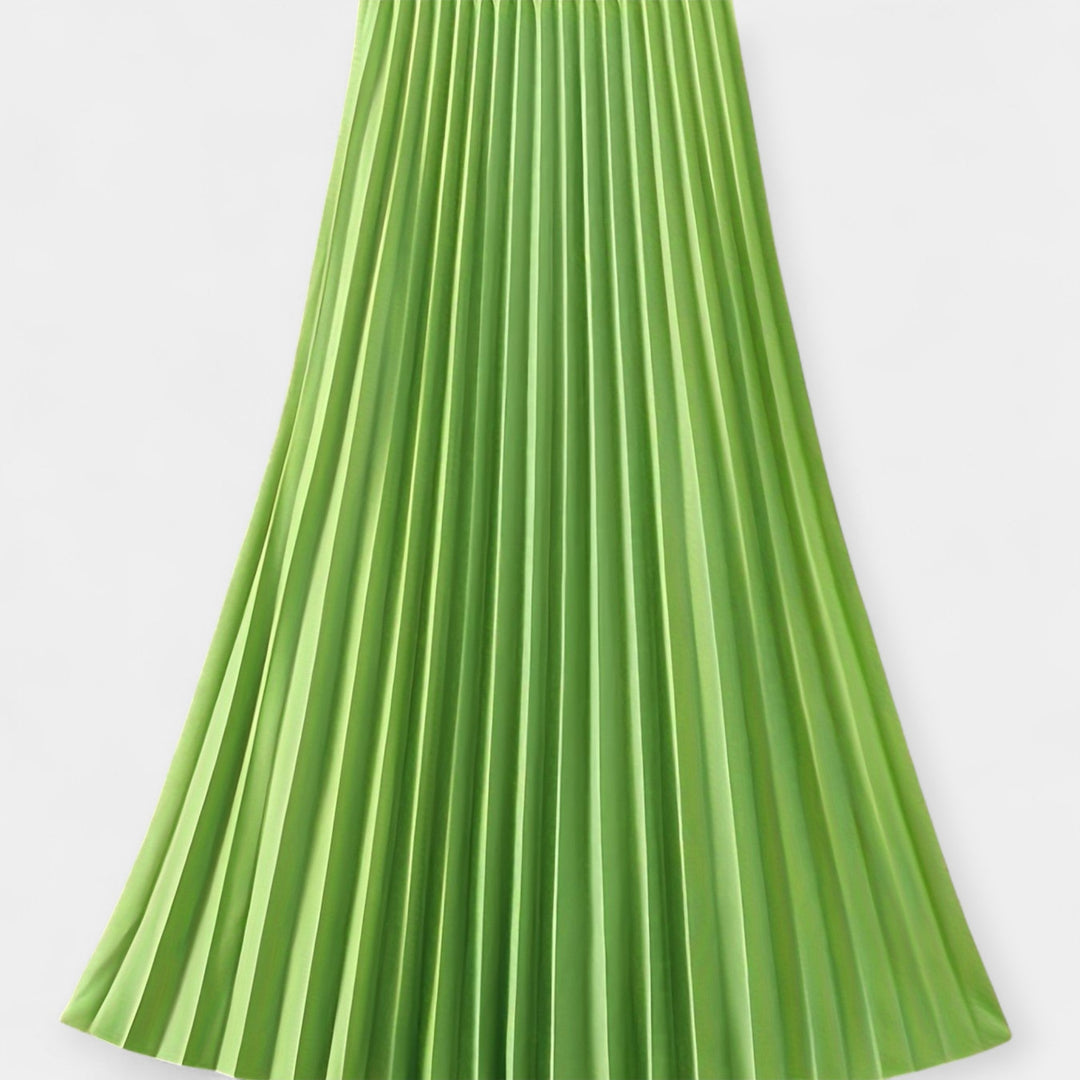 Duga plisirana saten suknja