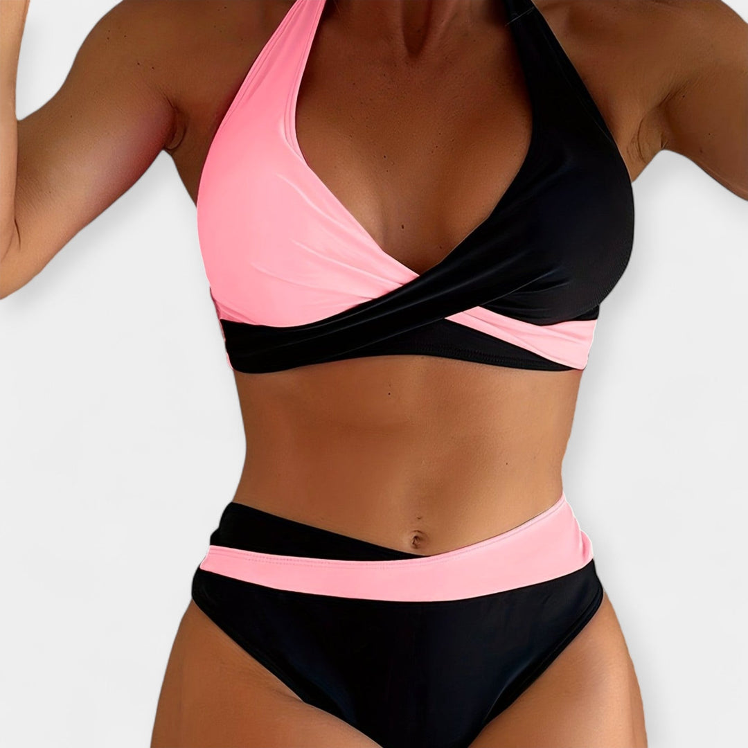 Džepni kupaći kostim s preklopnim vratom