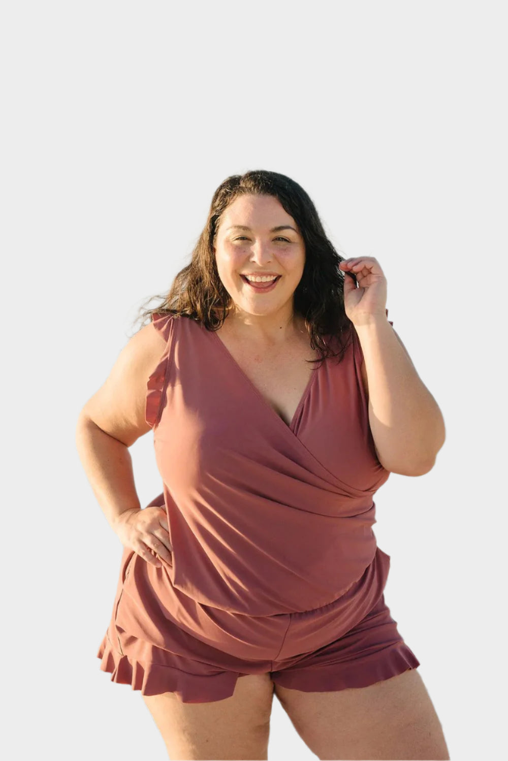 Kupaći kostim s volanom i podrškom za grudi