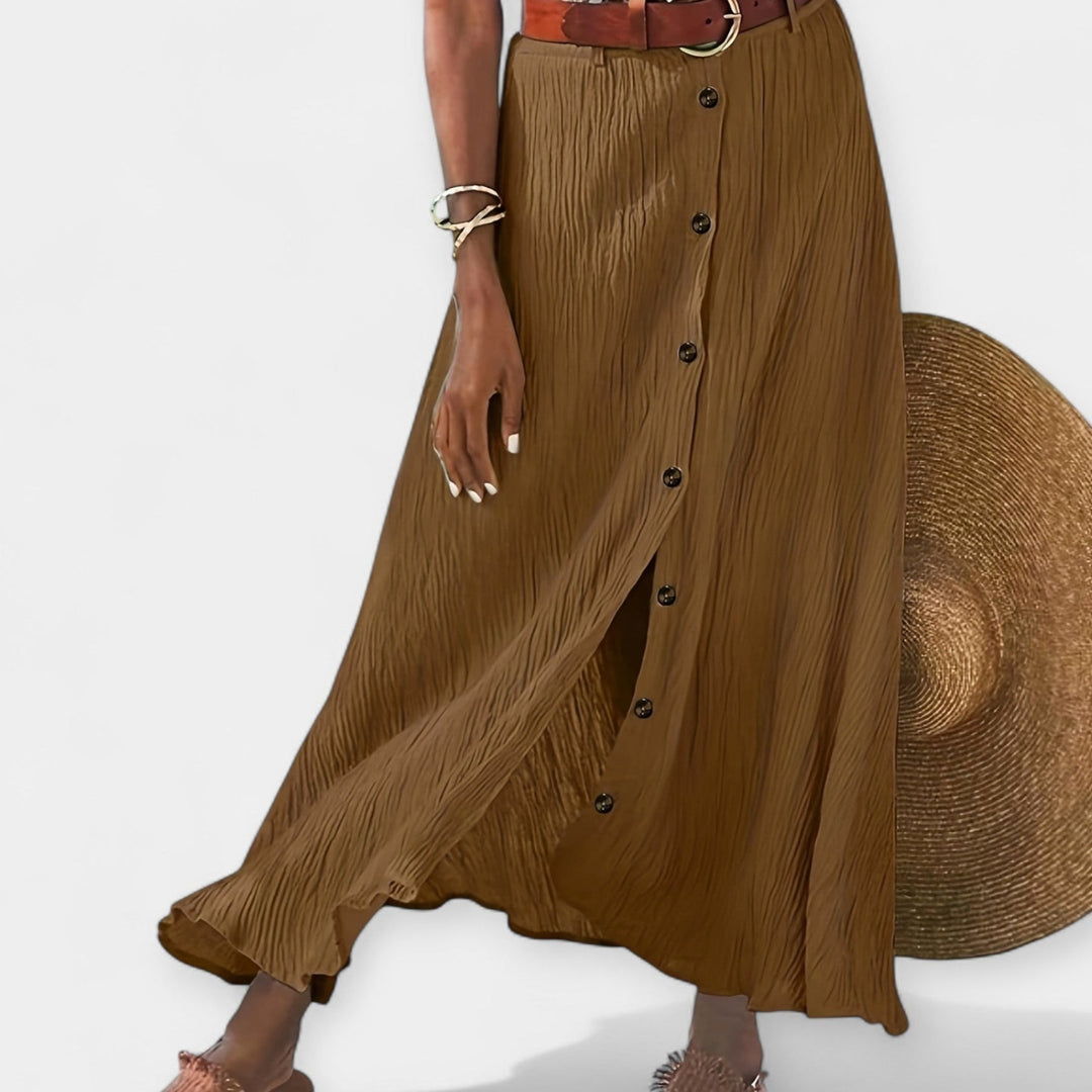 Poluprozirna midi suknja s otvorom