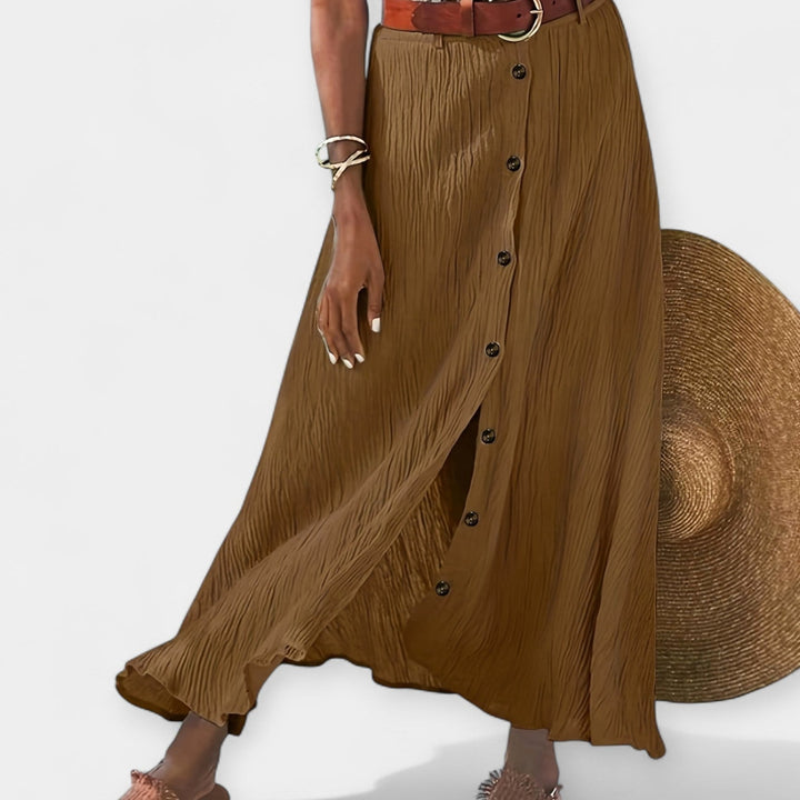 Poluprozirna midi suknja s otvorom