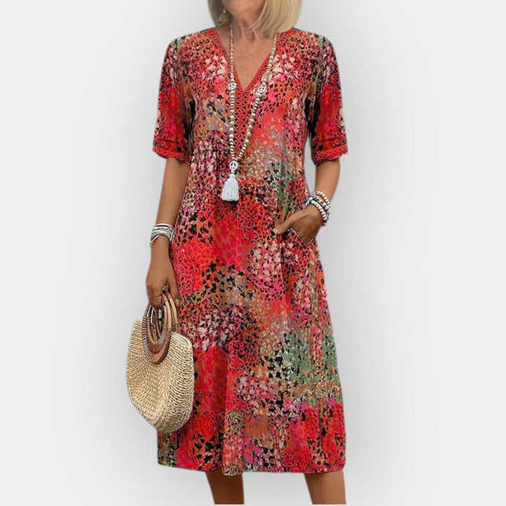 Floral midi haljina s stilom