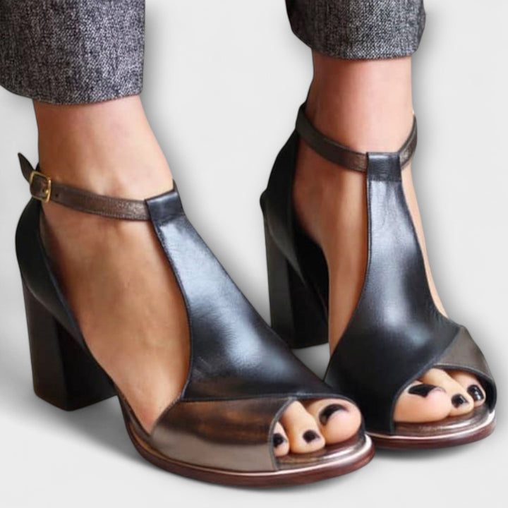 Ženske kožne sandale s štiklom